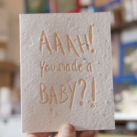 Lovewild Design Plantable Letterpress Baby Card