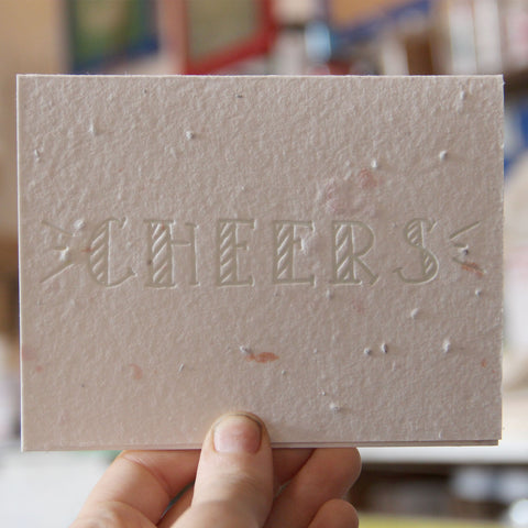 Lovewild Design Plantable Letterpress Cheers Card