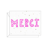 Lovewild Design Plantable Letterpress Merci Card