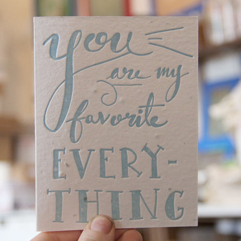 Lovewild Design Plantable Letterpress My Everything Card