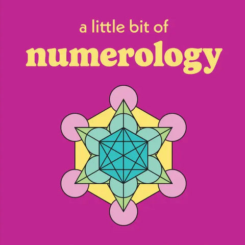 Book cover of 'A Little Bit of Numerology' with a geometric design on a purple background