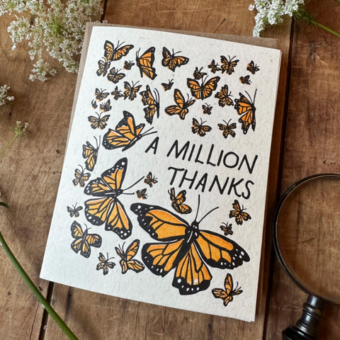 A Million Thanks Letterpress Greeting Card