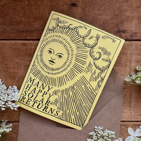 Birthday Solar Return Letterpress Greeting Card