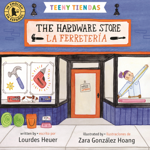 Cover of 'The Hardware Store' book with cartoon illustration of a hardware store front.