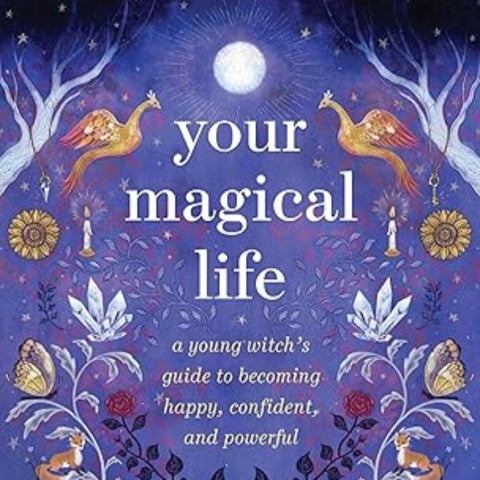 Book cover of 'Your Magical Life' by Amanda Lovelace with mystical illustrations on a purple background.
