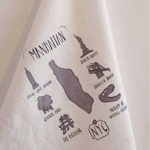 Lovewild Design NYC Manhattan Map Kitchen Towel