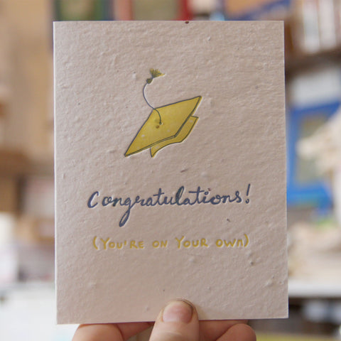 Lovewild Design Plantable Letterpress Congratulations Grad Card