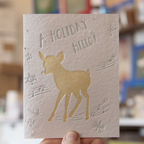 Lovewild Design Plantable Letterpress Holiday Hello Card
