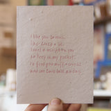 Lovewild Design Plantable Letterpress I Like You Card
