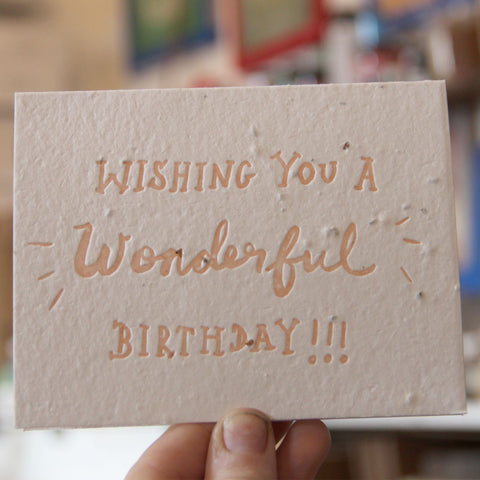 Lovewild Design Plantable Letterpress Birthday Card