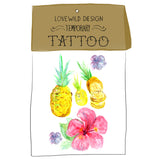 Lovewild Design Watercolor Temporary Tattoo Tropical Pineapple