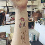 Lovewild Design Watercolor Temporary Tattoo Naked Lady