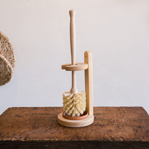 Toilet Brush with wooden stand