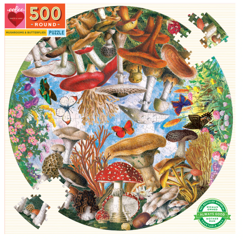 Mushroom 500 Piece Round Puzzle