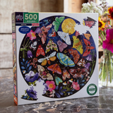 Moths 500 Piece Round Jigsaw Puzzle